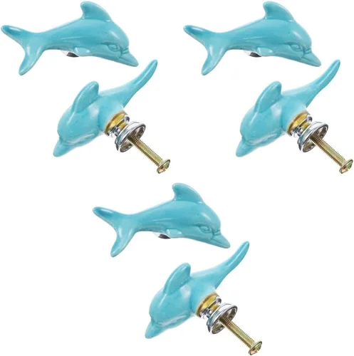 Uonlytech Dolphin - Perillas de puerta de armario, manijas duraderas y sólidas para cajones de muebles de 2.34 pulgadas, tiradores decorativos para
