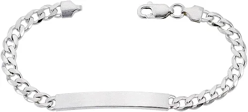 Pulsera de plata de ley de 3,5 a 0.630in con eslabones curvos para hombres y mujeres, varios calibres de alto pulido, sin níquel, Italia, Metal,