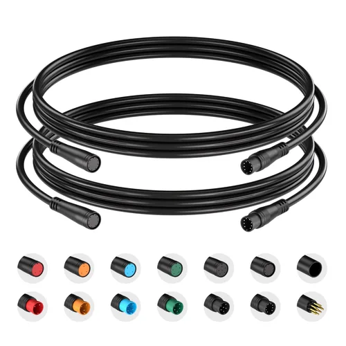 Miniatura 19 de Cable de extensión de 2 pines, 3 pines, 4 pines, 5 pines, 6 pines, 8 pines, 9 pines, enchufe impermeable funciona para luz de bicicleta eléctrica