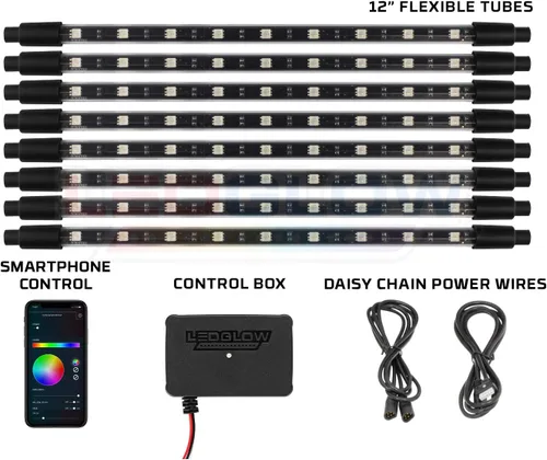 Miniatura 2 de LEDGlow - Kit de iluminación de neón para interiores con Bluetooth, multicolor, para coches y camiones, para smartphone y para crear cualquier