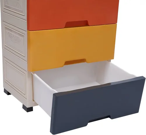 Miniatura 7 de LOYALHEARTDY Morandi - Cómoda de plástico con 6 cajones, organizador alto para armario, torre de almacenamiento vertical de ropa para ropa