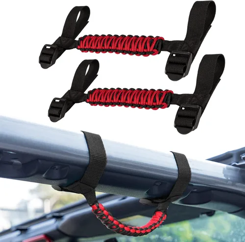 Barra antivuelco de cuerda de paracaídas de alta resistencia compatible con Jeep Wrangler YJ TJ JK JKU JL JLU Sports Sahara Freedom Rubicon X y