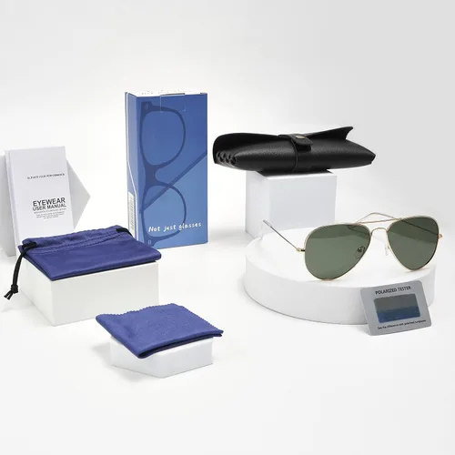 Miniatura 6 de Yaserra Lentes de sol de aviador polarizados retro para hombres y mujeres, lente TAC espejada, marco de metal, doble puente con protección UV400