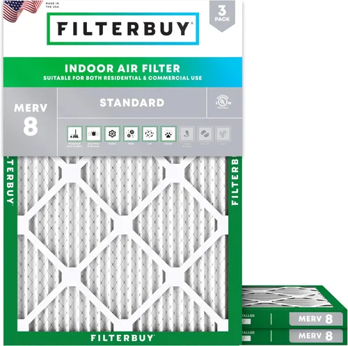 Filterbuy - Filtro de aire MERV 8 de 22x24x1, Defensa Esencial contra el Polvo y las Alergias (paquete de 3), Filtros plisados electrostáticos de