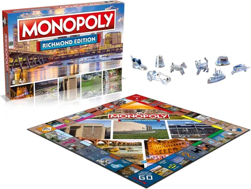 Miniatura 6 de Monopoly Juego de mesa Richmond Edition: 2-6 jugadores Juegos de mesa familiares para niños y adultos, juegos de mesa para niños de 8 años