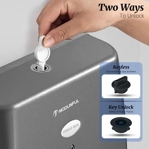 Miniatura 3 de Modunful Dispensador de toallas de papel montado en la pared, sin contacto, sin taladro, de alta capacidad, plegado en Z, plegable, multipliegue