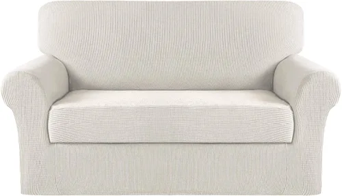 Miniatura 54 de Turquoize Fundas para sofá lavables de 2 piezas, fundas para sofá de 3 cojines, fundas elásticas para sofá con parte inferior elástica, tela