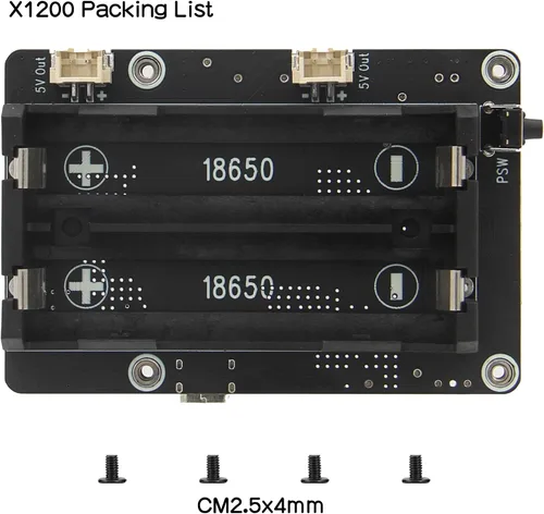 Miniatura 6 de Geekworm X1200 5V UPS HAT Placa de expansión para Raspberry Pi 5 Max 5.1V 5A Salida Encendido automático Apagado seguro Función de detección