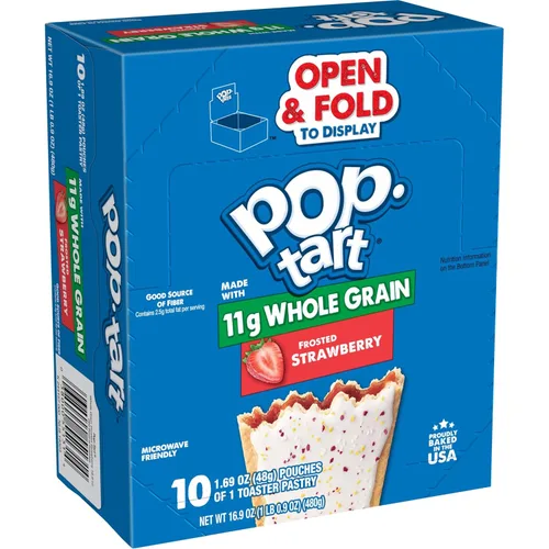 Miniatura 7 de Pop-Tarts Pasteles tostadores, hechos con grano entero, almuerzo escolar, fresa esmerilada (120 tartas)