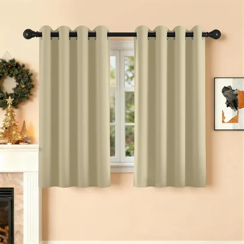 Miniatura 46 de Cortinas de oscurecimiento de habitación de 45 pulgadas de largo para dormitorio y sala de estar, cortinas térmicas aislantes con ojales
