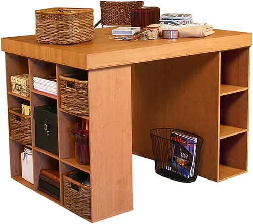Miniatura 6 de Escritorio Centro de Proyectos con estantería y gabinete de 3 compartimientos, color negro