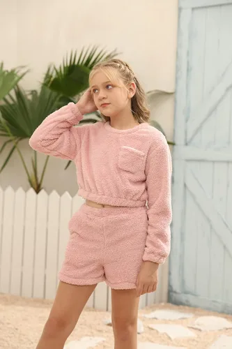 Miniatura 3 de Mafulus Conjunto de pantalones de dos piezas para niñas, cómodos, ligeros, de manga larga, con bolsillos