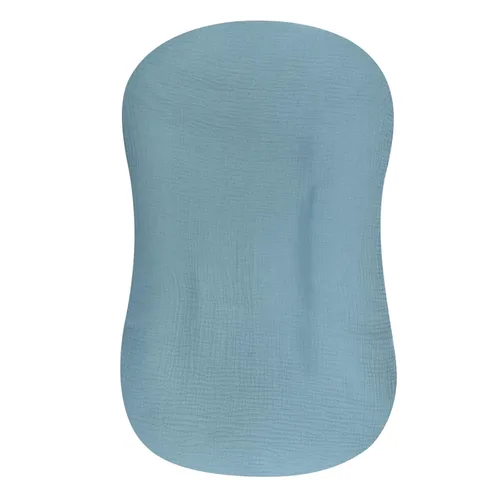 Funda de muselina para tumbona de bebé suave de algodón orgánico, cubre para tumbona de recién nacido para bebés, niñas y niños (Azul)