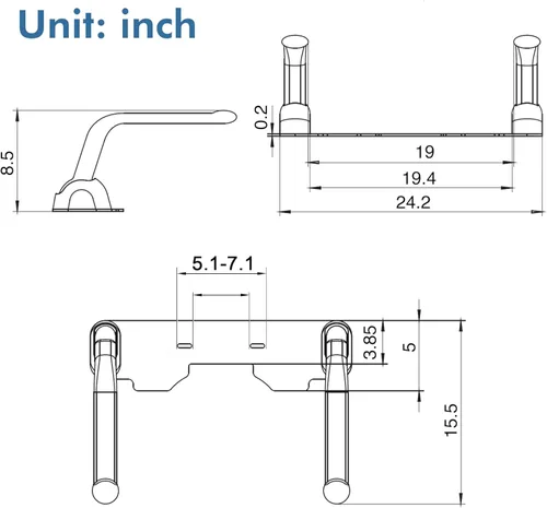 Miniatura 5 de DAILYLIFE Rieles de seguridad para inodoro, barandilla de mano de aluminio resistente para ancianos, personas mayores, discapacitados, embarazadas