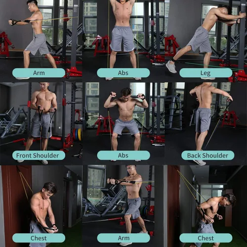 Miniatura 5 de WHATAFIT Bandas de resistencia, bandas de ejercicio, bandas de resistencia para entrenamiento, bandas de entrenamiento con asas para hombres