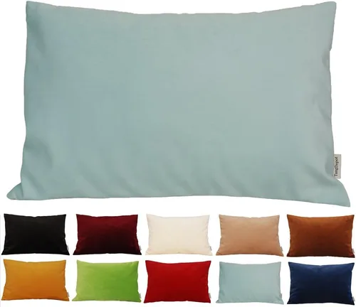Miniatura 129 de TangDepot - Funda de almohada lisa de terciopelo, funda de cojín supersuave de lujo, muchas opciones de colores y tamaños