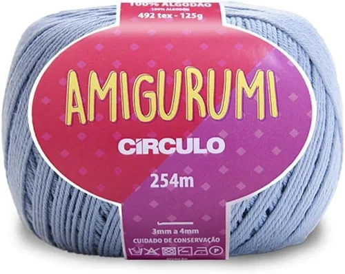 Miniatura 48 de Circulo Amigurumi Yarn, 100% Algodón Virgen Brasileño Mercerizado para Crochet y Tejido, Soft Art - Hilo de Peso Deportivo, 4.4 oz, 278 yardas