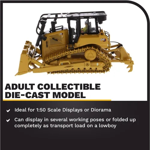 Miniatura 3 de Diecast Masters 1:50 Escala Cat D6 XW SU Bulldozer para coleccionistas, Caterpillar Track-Type Tractor Construcción Modelo Modelo Réplica, Serie