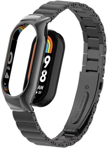 Miniatura 10 de HOPMC Correa de reloj compatible con Xiaomi mi Band 8 correas ajustables con hebilla de metal impermeable correa de repuesto accesorios