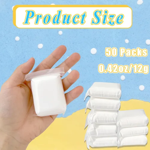 Miniatura 2 de Paquete de 50 arcilla de espuma blanca seca al aire, arcilla mágica suave para modelar, arcilla seca al aire súper ligera para niños, manualidades