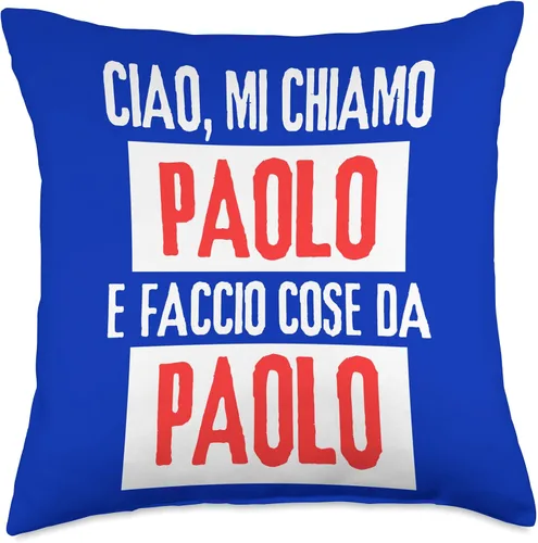 Miniatura 5 de Paolo Idea Regalo Personalizzata con Nome Ciao Sono Faccio Cose Da Paolo Personalizzato - Almohada personalizada, 16 x 16 pulgadas, multicolor