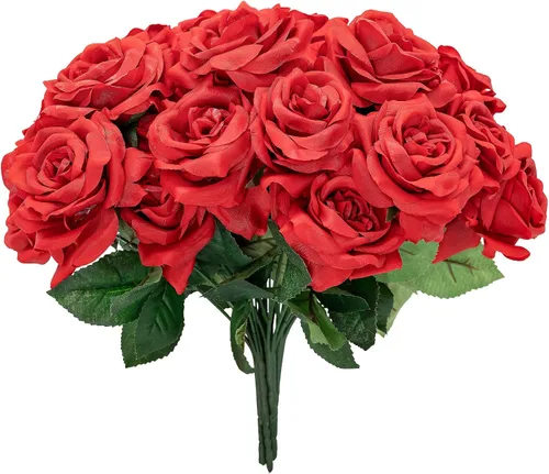 Miniatura 35 de Flores artificiales/falsas/sintéticas, rosas con 2 flores, coral, 10 unidades para bodas, hogar, fiestas, restaurantes