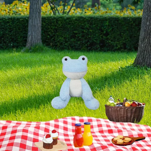 Miniatura 7 de Animal de peluche de rana azul claro, lindo juguete de rana peluda, suave juguete de peluche para niños y niñas, regalos para niños o novia, 8.5