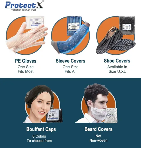 Miniatura 4 de ProtectX 500 guantes de preparación de alimentos, guantes de plástico desechables para cocinar sin látex ni polvo, talla única 500 unidades en caja
