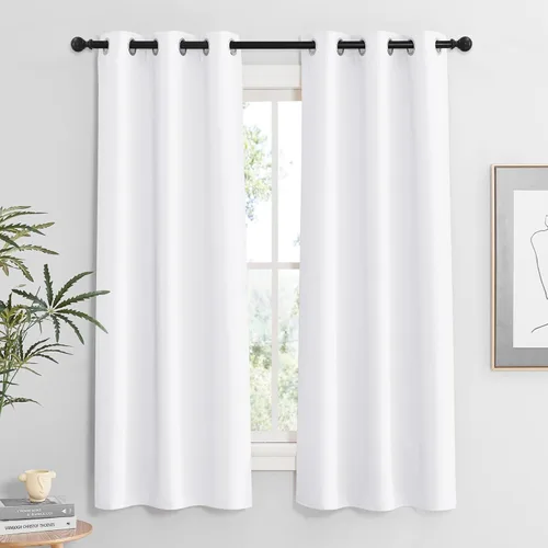 Miniatura 88 de RYB HOME Cortinas opacas de cocina de 36 pulgadas de largo, tratamiento de privacidad para ventanas pequeñas, aislamiento térmico, telón de fondo
