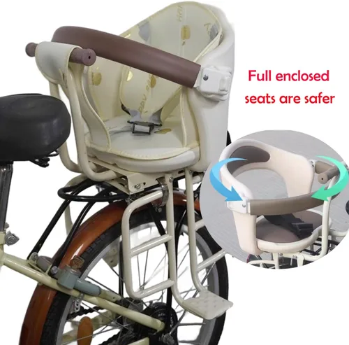 Miniatura 4 de Asiento de bicicleta para niños, asiento trasero de bicicleta de bebé, asiento trasero para niños, soporte de seguridad para bicicleta de adulto