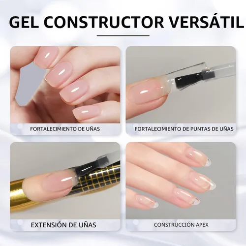 Miniatura 6 de GAOY - Gel de construcción transparente para uñas, fortalecedor de uñas de 16ml en una botella, gel duro para extensión de uñas, esmalte en gel