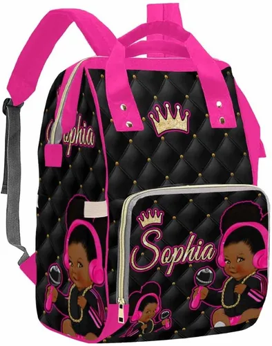 Miniatura 17 de Artsadd Bolsa de pañales con foto personalizada para mamá, mochila personalizada con correas para cochecito, bolsa de hombro de viaje grande, bolsa