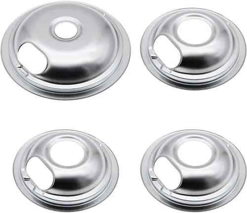 Miniatura 2 de WB32X106 y WB32X107 - Juego de bandejas de goteo cromadas compatibles con horno GE, incluye 1 sartén de 8 pulgadas y 3 bandejas de 6 pulgadas