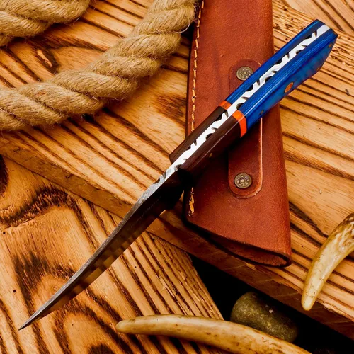 Miniatura 5 de Cuchillos de Damasco Hechos a Mano Personalizados de Acero de Damasco Cuchillo de Caza para Desollar, Camping, Exterior - Cuchillos de Caza de Hoja