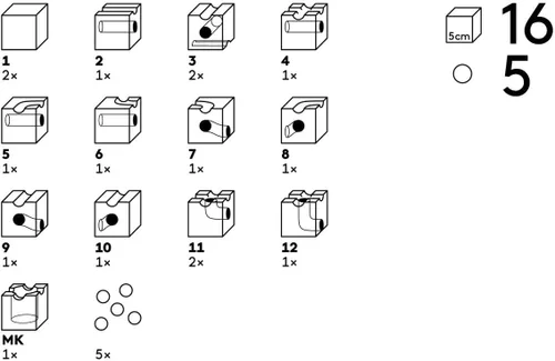 Miniatura 4 de Cuboro Juego estándar de 16 Marble Run - El pequeño juego de iniciación