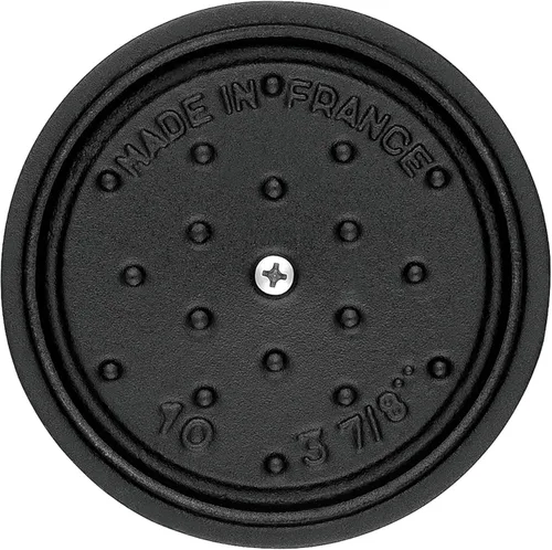 Miniatura 5 de Staub - Olla mini redonda de hierro fundido de 0.25 cuartos, color negro mate, fabricada en Francia