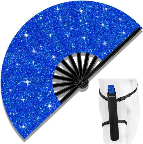 Miniatura 21 de Ventilador de Rave Plegable Grande de 13", Ventiladores de Mano Clack Plegables con Funda para Baile en Línea, Ventilador Boots On The Ground