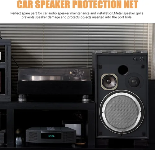 Miniatura 3 de VICASKY Cubierta de parrilla para altavoz de automóvil, red de protección de malla de hierro duradera para fácil instalación, accesorios de audio