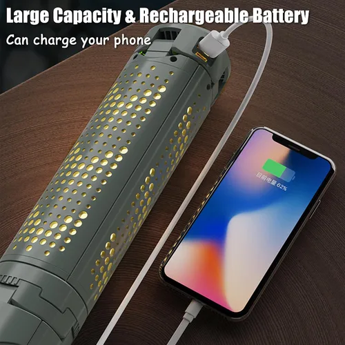 Miniatura 4 de Luces de campamento recargables con soporte, luces de trabajo telescópicas inalámbricas con 3 cabezales de lámpara LED, linterna de trípode