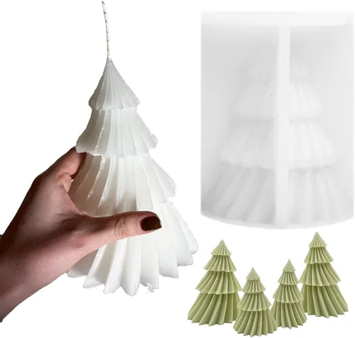 Miniatura 9 de 4PCS Moldes de Silicona para Árbol de Navidad, Moldes de Velas 3D para Hacer Velas Perfumadas, Jabón Hecho a Mano, Bomba de Baño, Barra de Loción, 4