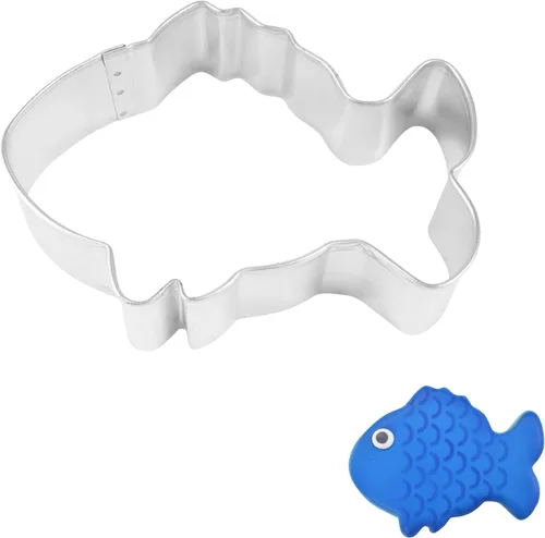R & M Tropical Fish - Cortador de galletas estañado, 3.5 pulgadas, color plateado