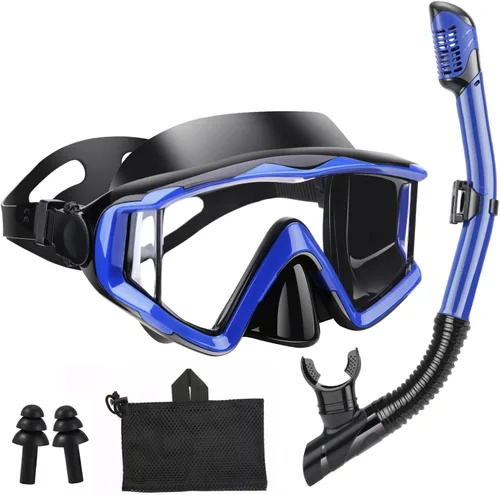 Miniatura 19 de Equipo de esnórquel para adultos, jóvenes y niños, juego de máscara de esnórquel, máscara de buceo, gafas de natación, máscara de buceo, a prueba