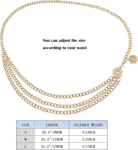 Miniatura 6 de Suyi Chain Belts for Women Waist Chain Belt Multilayer Body Belly Chain