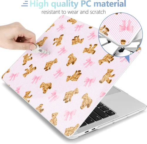 Miniatura 3 de MEEgoodo Funda para MacBook Pro de 13 pulgadas 2022 2021 2020 A2338 M2/M1 A2251 A2289 con Touch ID, fundas rígidas transparentes para laptop