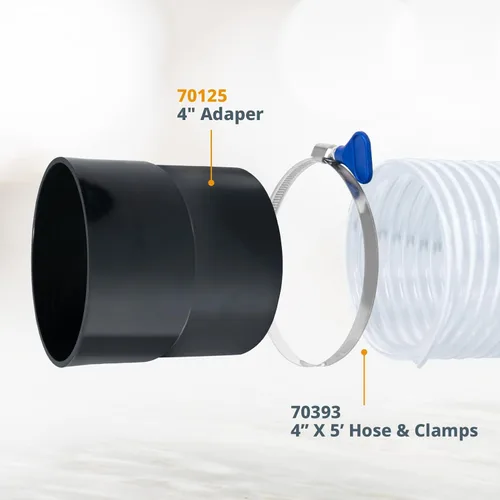 Miniatura 4 de POWERTEC 70125 Adaptador de manguera de tubo de 4 pulgadas - Acoplador rápido de plástico ABS para accesorios de recolección de polvo de taller