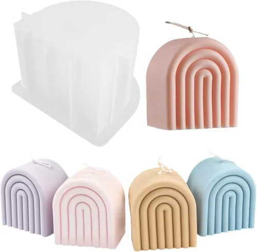 Miniatura 6 de 2 piezas de moldes de vela de burbujas 3D, moldes de cilindro y cubo de silicona para hacer velas y jabón de bricolaje