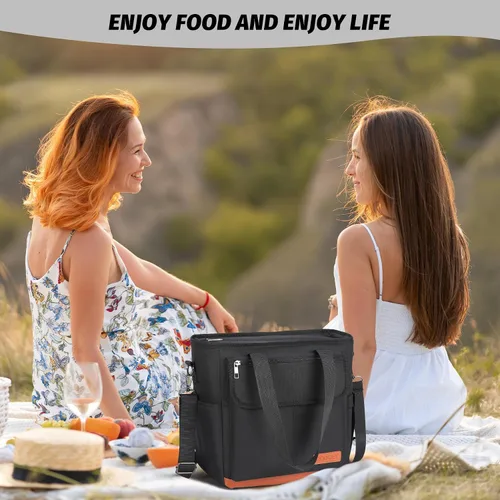 Miniatura 6 de Lonchera Bolsa de Almuerzo para Mujeres, Bolsa Térmica de Almuerzo a Prueba de Fugas para Mujeres, Bolsas Grandes de Almuerzo Tipo Tote para Adultos
