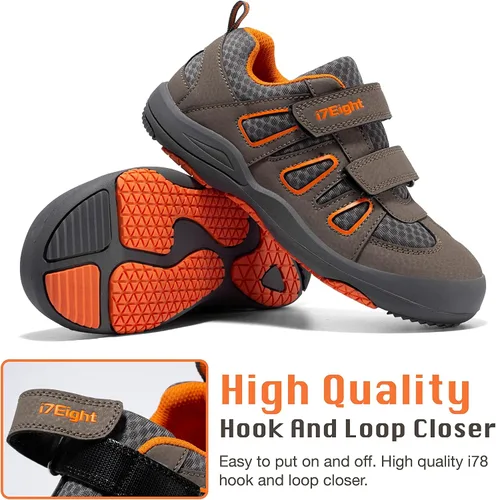 Miniatura 3 de i78 Zapatos deportivos de senderismo para niños y niños, transpirables, de piel sintética, antideslizantes, ligeros, para correr al aire libre