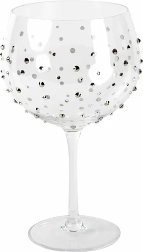 Miniatura 2 de Pavilion - Copa de vino con tallo de 24 onzas, piedras preciosas de vidrio negro, cristal de cumpleaños