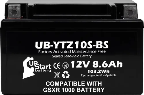 Reemplazo YTZ10S-BS de 12V 8.6Ah para batería Suzuki GSXR 1000 – Compatible con batería de motocicleta Suzuki GSX-R1000 A AL8 Z F FA 1000CC –